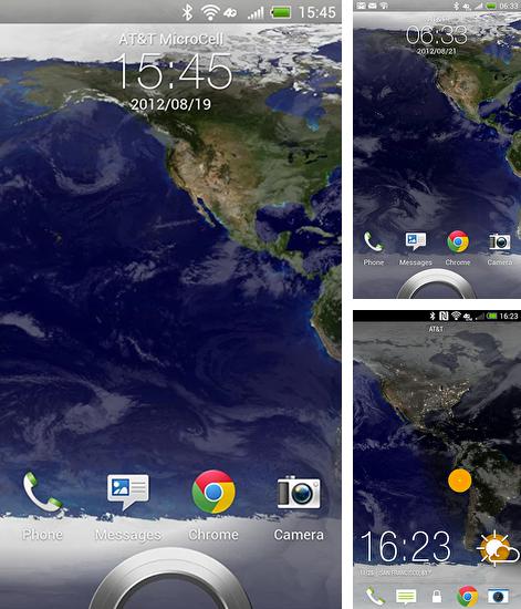 Kostenloses Android-Live Wallpaper Erde. Vollversion der Android-apk-App Earth für Tablets und Telefone.