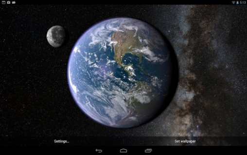 Descargar Earth and moon in gyro 3D para Android gratis. El fondo de  pantalla animados Tierra y luna en giroscópico 3D en Android.