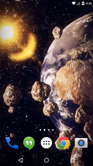 Papeis de parede animados Terra: Cinturão de asteróides para Android. Papeis de parede animados Earth: Asteroid Belt para download gratuito.