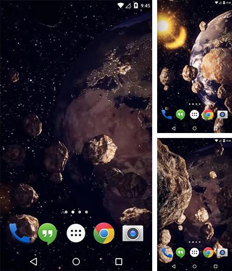 Kostenloses Android-Live Wallpaper Erde: Asteroidengürtel. Vollversion der Android-apk-App Earth: Asteroid Belt für Tablets und Telefone.