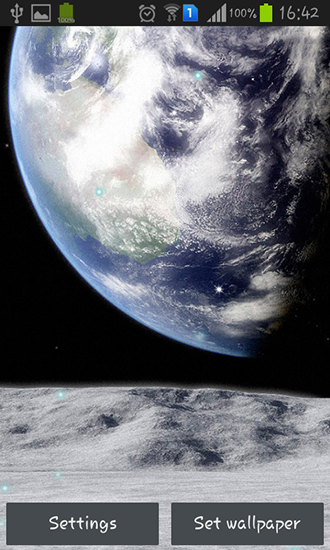 Earth from Moon - скріншот живих шпалер для Android.
