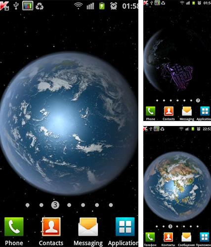 Kostenloses Android-Live Wallpaper Erde HD. Vollversion der Android-apk-App Earth HD free edition für Tablets und Telefone.