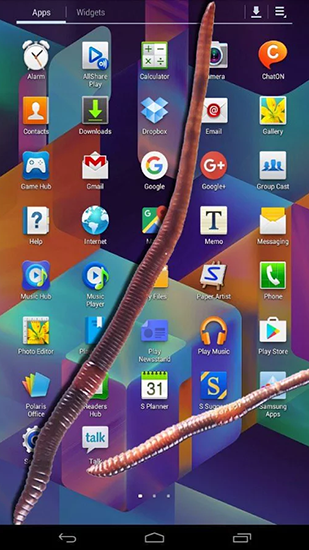 Android タブレット、携帯電話用アースワーム・イン・フォーンのスクリーンショット。