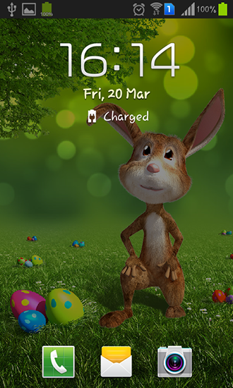 Écrans de Easter bunny pour tablette et téléphone Android.