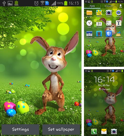 Дополнительно к живым обоям на Андроид телефоны и планшеты Бриллиант, вы можете также бесплатно скачать заставку Easter bunny.