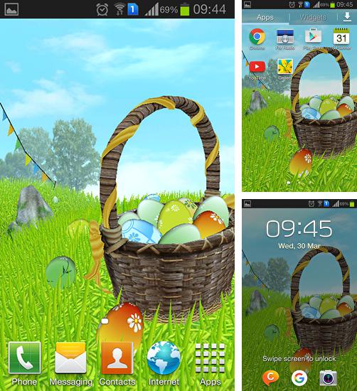 Kostenloses Android-Live Wallpaper Ostern: Wiese. Vollversion der Android-apk-App Easter: Meadow für Tablets und Telefone.