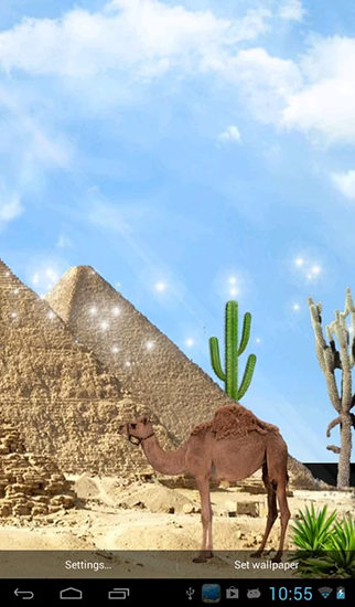 Kostenloses Android-Live Wallpaper Ägyptische Pyramiden. Vollversion der Android-apk-App Egyptian pyramids für Tablets und Telefone.