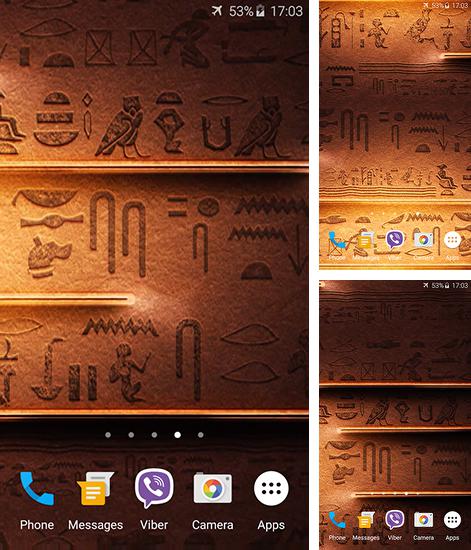 Дополнительно к живым обоям на Андроид телефоны и планшеты Аквариум и рыбы, вы можете также бесплатно скачать заставку Egyptian theme.