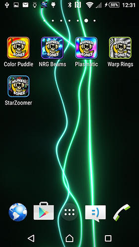Screenshots of the Energy beams for Android tablet, phone.