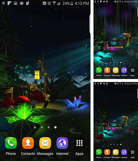 Дополнительно к живым обоям на Андроид телефоны и планшеты Ровные земли, вы можете также бесплатно скачать заставку Fantasy forest.