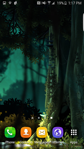 Écrans de Fantasy jungle pour tablette et téléphone Android.