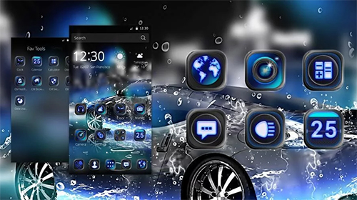 Screenshots do Tema rápido para tablet e celular Android.