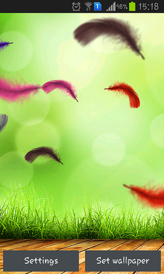 Feather für Android spielen. Live Wallpaper Feder kostenloser Download.