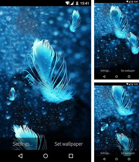 Дополнительно к живым обоям на Андроид телефоны и планшеты Снег 3D, вы можете также бесплатно скачать заставку Feather: Bubble.