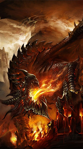 Écrans de Fire dragon 3D pour tablette et téléphone Android.