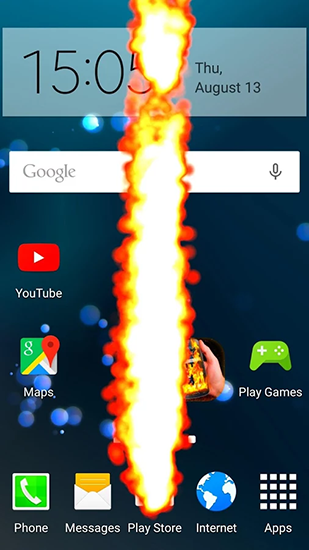 Kostenloses Android-Live Wallpaper Feuriger Bildschirm. Vollversion der Android-apk-App Fire phone screen für Tablets und Telefone.