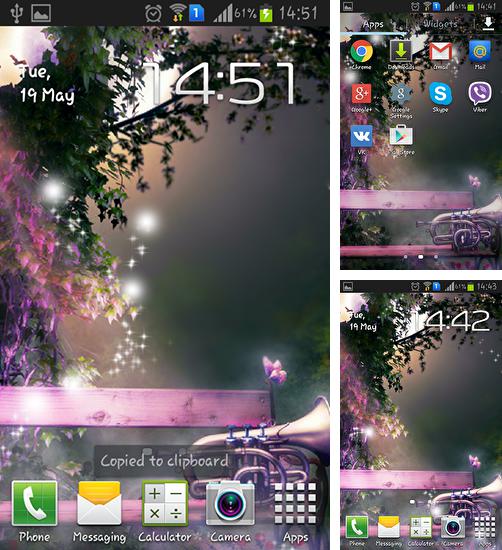 Kostenloses Android-Live Wallpaper Glühwürmchen. Vollversion der Android-apk-App Fireflies für Tablets und Telefone.