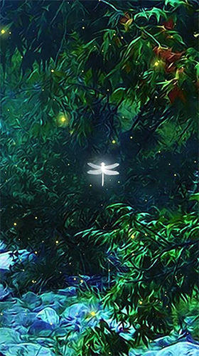 Як виглядають живі шпалери Fireflies by Jango LWP Studio.