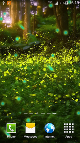 Écrans de Fireflies by Phoenix Live Wallpapers pour tablette et téléphone Android.