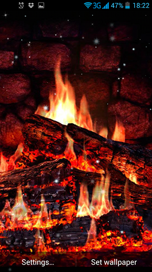 Screenshots of the Fireplace for Android tablet, phone.