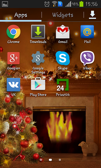 Fireplace New Year 2015 für Android spielen. Live Wallpaper Kamin bei Neujahr 2015 kostenloser Download.