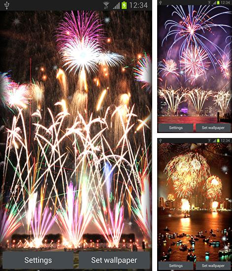 Fireworks - бесплатно скачать живые обои на Андроид телефон или планшет.