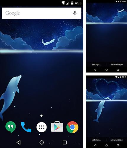 Kostenloses Android-Live Wallpaper Fisch- und Vogelliebe. Vollversion der Android-apk-App Fish&Bird love für Tablets und Telefone.