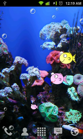 Écrans de Fishbowl by Splabs pour tablette et téléphone Android.