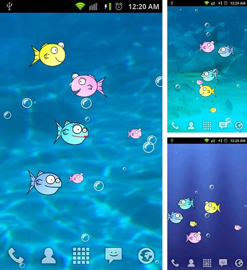 Kostenloses Android-Live Wallpaper Goldfischglas. Vollversion der Android-apk-App Fishbowl by Splabs für Tablets und Telefone.