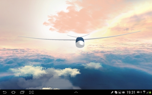 Kostenloses Android-Live Wallpaper Flug im Himmel 3D. Vollversion der Android-apk-App Flight in the sky 3D für Tablets und Telefone.