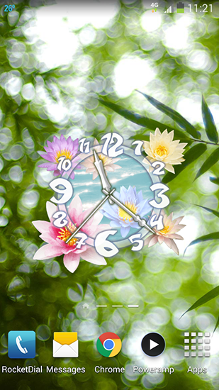 Flower clock - безкоштовно скачати живі шпалери на Андроїд телефон або планшет.