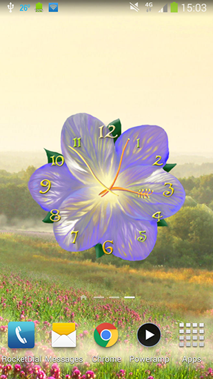 Як виглядають живі шпалери Flower clock.