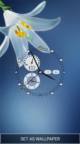 Скриншот Flower clock by Thalia Spiele und Anwendungen. Скачать живые обои на Андроид планшеты и телефоны.