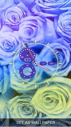 Flower clock by Thalia Spiele und Anwendungen - скріншот живих шпалер для Android.