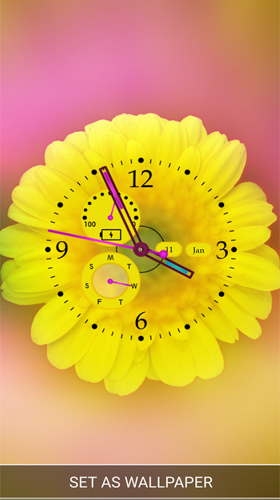 Як виглядають живі шпалери Flower clock by Thalia Spiele und Anwendungen.