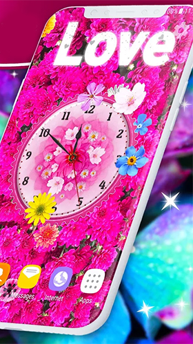 Flowers analog clock