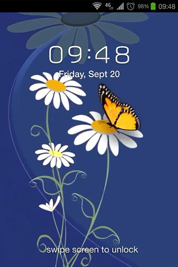 Écrans de Flowers and butterflies pour tablette et téléphone Android.