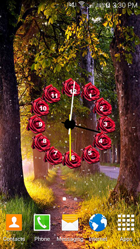 Flowers clock - бесплатно скачать живые обои на Андроид телефон или планшет.