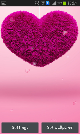 Papeis de parede animados Corações macios para Android. Papeis de parede animados Fluffy hearts para download gratuito.