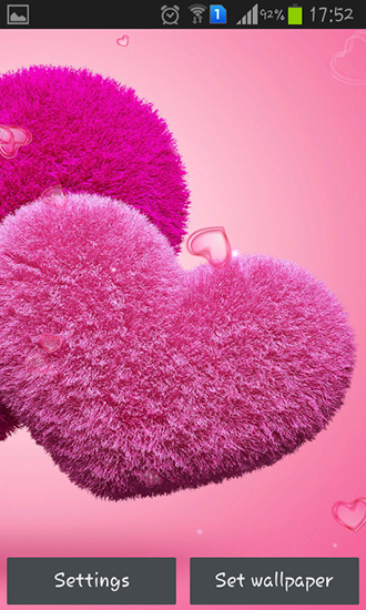 Screenshots of the Fluffy hearts for Android tablet, phone.