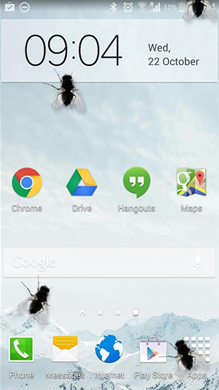 Android タブレット、携帯電話用フライ・イン・フォーンのスクリーンショット。