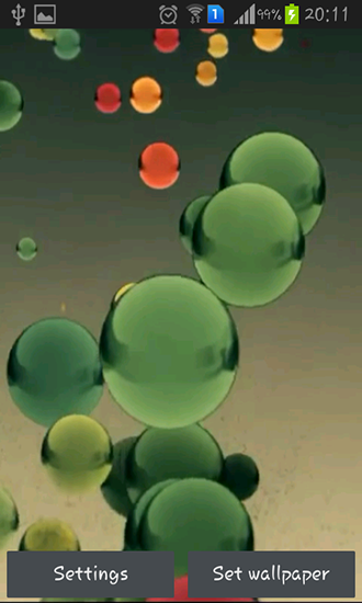 Fondos de pantalla animados a Flying colored balls para Android. Descarga gratuita fondos de pantalla animados Bolas coloridas voladoras .