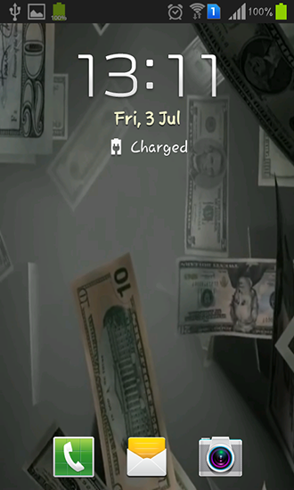 Écrans de Flying dollars 3D pour tablette et téléphone Android.