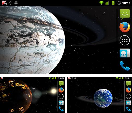 Kostenloses Android-Live Wallpaper Fremde Planeten 3D. Vollversion der Android-apk-App Foreign Planets 3D für Tablets und Telefone.