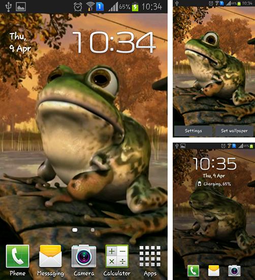 Додатково до живої шпалери Стрибкові врата для Android телефонів та планшетів, Ви можете також безкоштовно скачати Frog 3D.