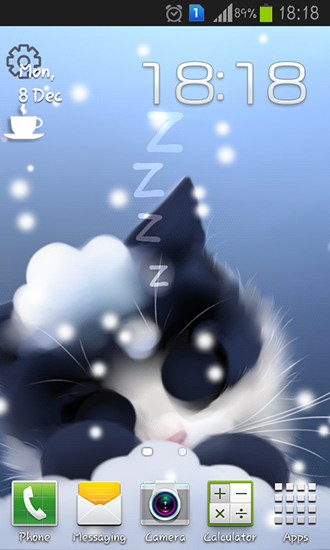 Papeis de parede animados Gatinho gelado para Android. Papeis de parede animados Frosty the kitten para download gratuito.