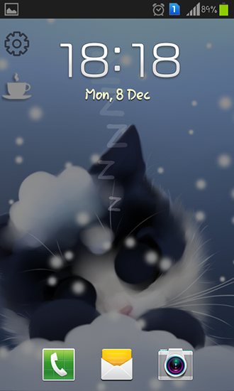 Screenshots of the Frosty the kitten for Android tablet, phone.