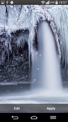 Frozen waterfall für Android spielen. Live Wallpaper Gefrorener Wasserfall kostenloser Download.