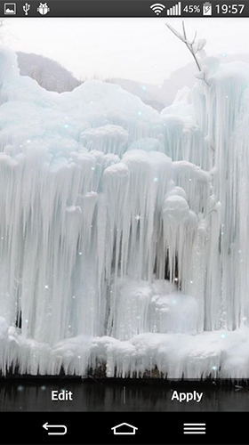 Écrans de Frozen waterfall pour tablette et téléphone Android.