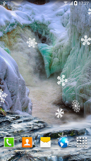 Écrans de Frozen waterfalls pour tablette et téléphone Android.